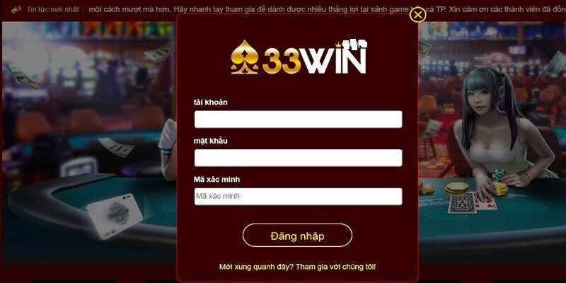 Hướng dẫn cách đăng nhập vào 33Win